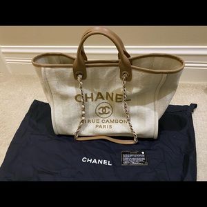 Chanel Deauville Cream and white Tote